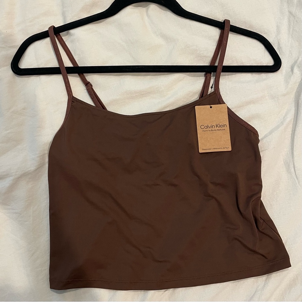 NWT Calvin Klein Tank Cami with Shelf Bra (no padding) Size Small